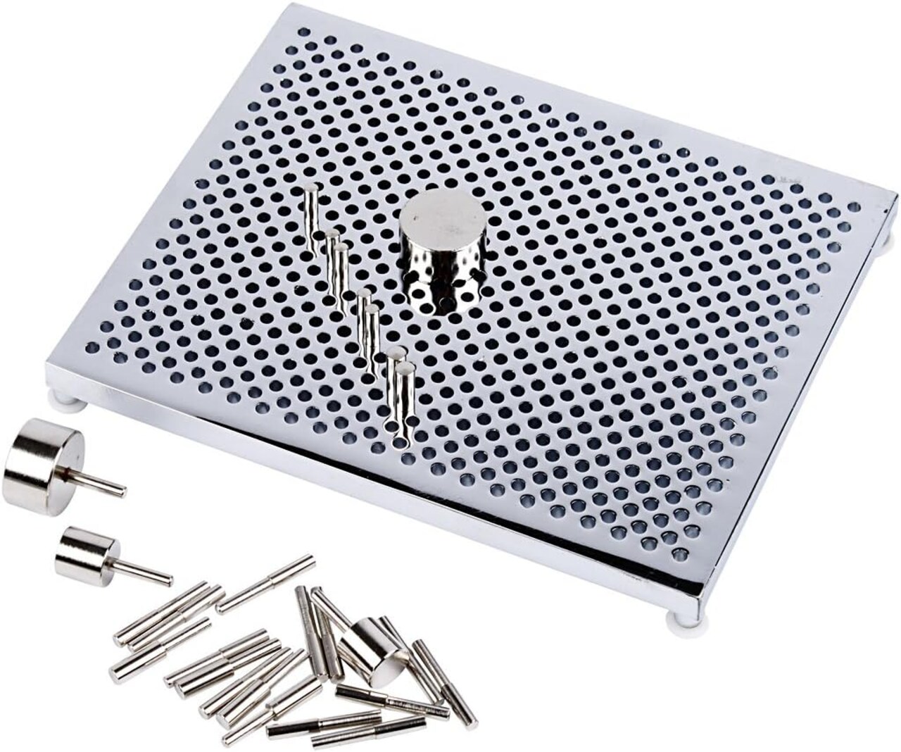 Deluxe Jig Kit - 5x4 Inch Aluminum Wire Bender Jig with 30 Adjustable Pegs, 6 Patterns Included, Perfect Jewelry Making Tools for Wire Wrapping Kit and Craft Creation